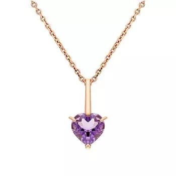 Золотая подвеска с природным аметистом