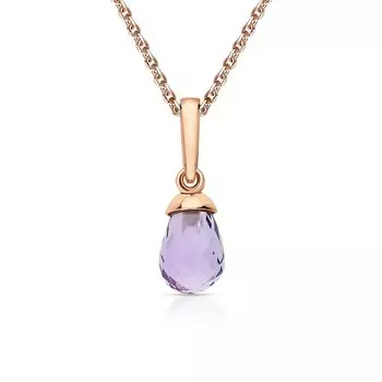 Золотая подвеска с природным аметистом