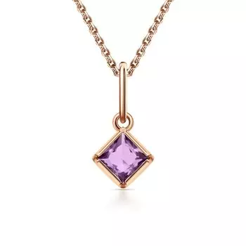 Золотая подвеска с природным аметистом