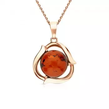 Золотая подвеска с янтарем природным