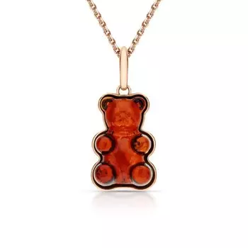 Золотая подвеска с янтарем природным