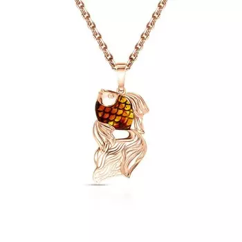 Золотая подвеска с янтарями природными