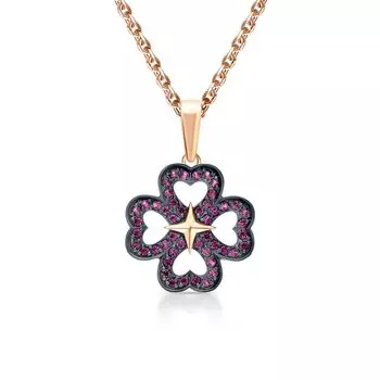 Золотая подвеска с рубинами