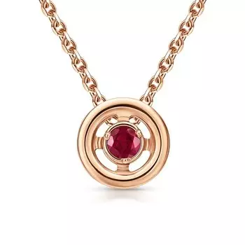 Золотая подвеска с рубинами природными