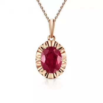 Золотая подвеска с рубинами выращенными