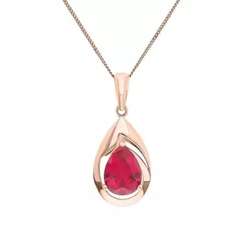 Золотая подвеска с рубинами выращенными