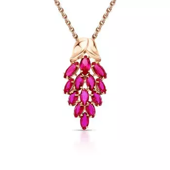 Золотая подвеска с рубинами выращенными