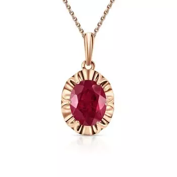 Золотая подвеска с рубинами выращенными