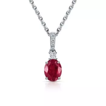 Золотая подвеска с рубином и бриллиантами