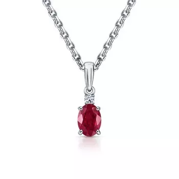 Золотая подвеска с рубином и бриллиантом