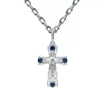 Золотая подвеска с сапфирами природными