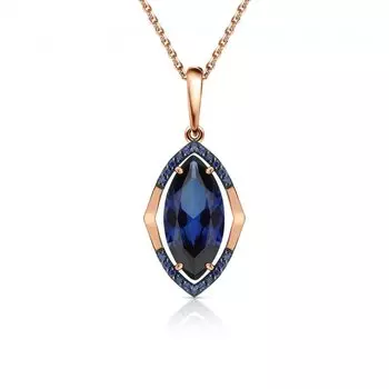 Золотая подвеска с сапфирами выращенными