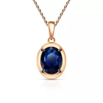 Золотая подвеска с сапфирами выращенными