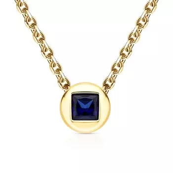 Золотая подвеска с сапфирами выращенными