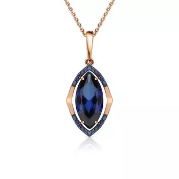 Золотая подвеска с сапфирами выращенными