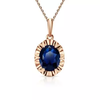 Золотая подвеска с сапфирами выращенными