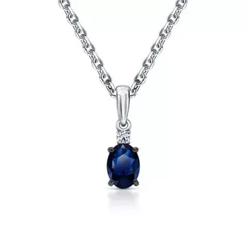 Золотая подвеска с сапфиром и бриллиантами