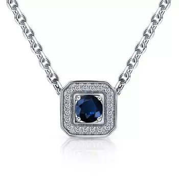 Золотая подвеска с сапфиром и бриллиантами