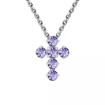 Золотая подвеска с танзанитами природными