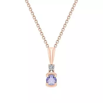 Золотая подвеска с танзанитом и бриллиантом