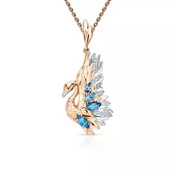 Золотая подвеска с топазами природными