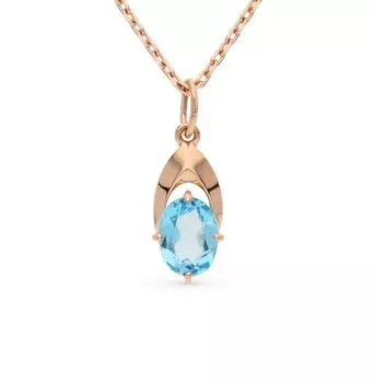 Золотая подвеска с топазами природными