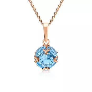 Золотая подвеска с топазами природными