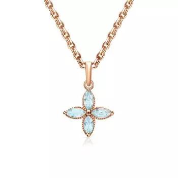 Золотая подвеска с топазами природными