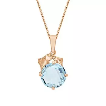 Золотая подвеска с топазами природными