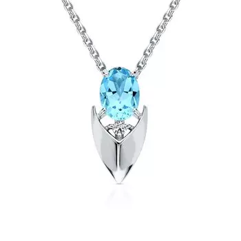 Золотая подвеска с топазами природными и муассанитами