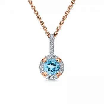 Золотая подвеска с топазом и бриллиантами