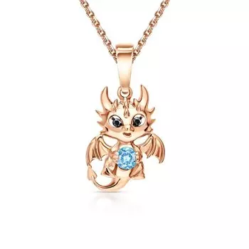 Золотая подвеска с топазом и бриллиантами