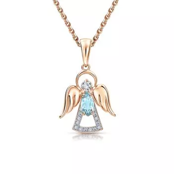 Золотая подвеска с топазом и бриллиантами