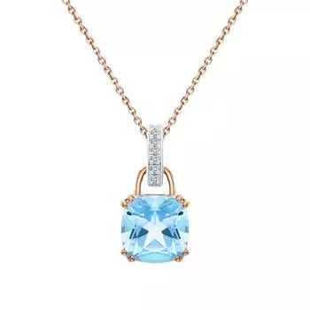 Золотая подвеска с топазом и бриллиантами