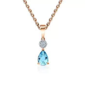 Золотая подвеска с топазом и бриллиантами