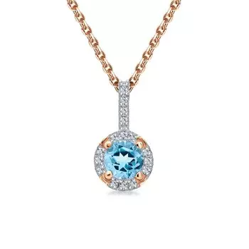 Золотая подвеска с топазом и бриллиантами