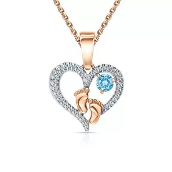 Золотая подвеска с топазом и бриллиантами