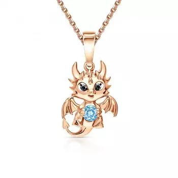 Золотая подвеска с топазом и бриллиантами