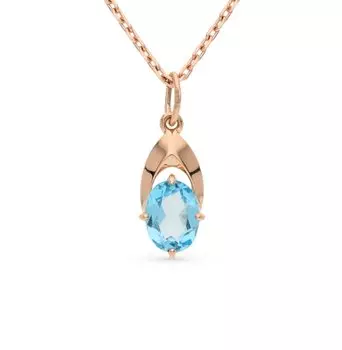 Золотая подвеска с топазом природным