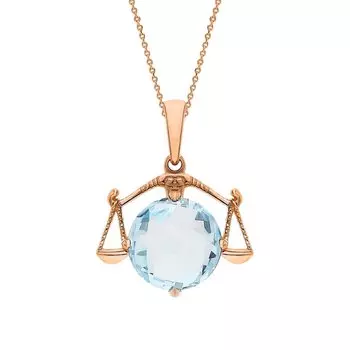 Золотая подвеска с топазом природным