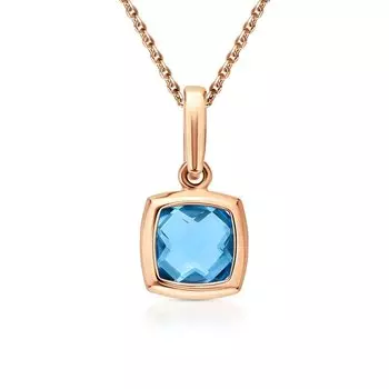 Золотая подвеска с топазом природным