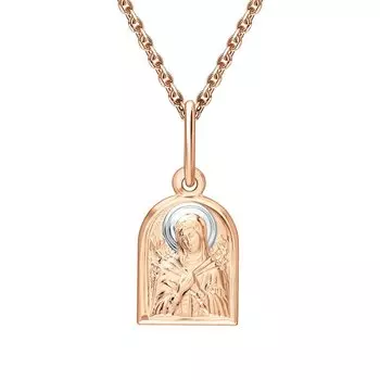 Золотая подвеска "Семистрельная Божия Матерь"