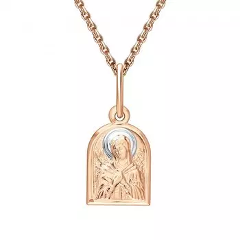 Золотая подвеска "Семистрельная Божия Матерь"