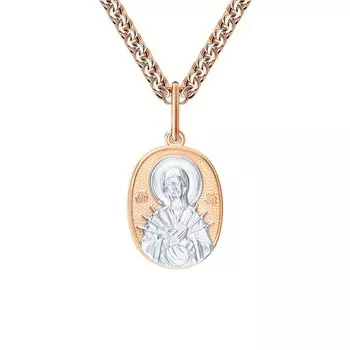 Золотая подвеска Семистрельная Божия Матерь