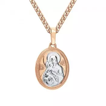 Золотая подвеска "Владимирская Божия Матерь"