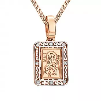 Золотая подвеска "Владимирская Божия Матерь"