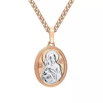 Золотая подвеска "Владимирская Божия Матерь"