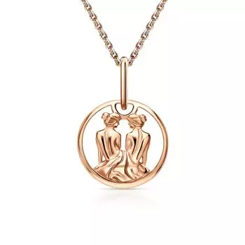 Золотая подвеска-зодиак "Близнецы"