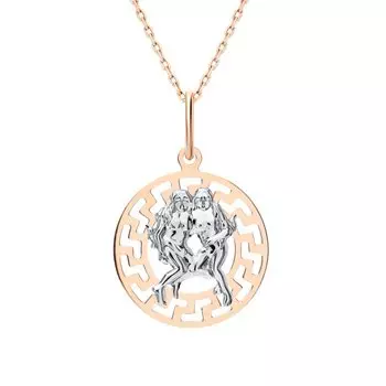 Золотая подвеска-зодиак "Близнецы"