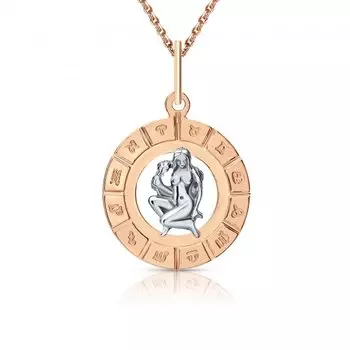 Золотая подвеска-зодиак "Дева"